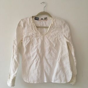 Vintage white Irish linen blouse